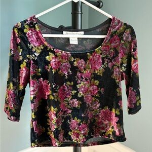 American Rag Pink/Black 3/4 Sleeve Blouse